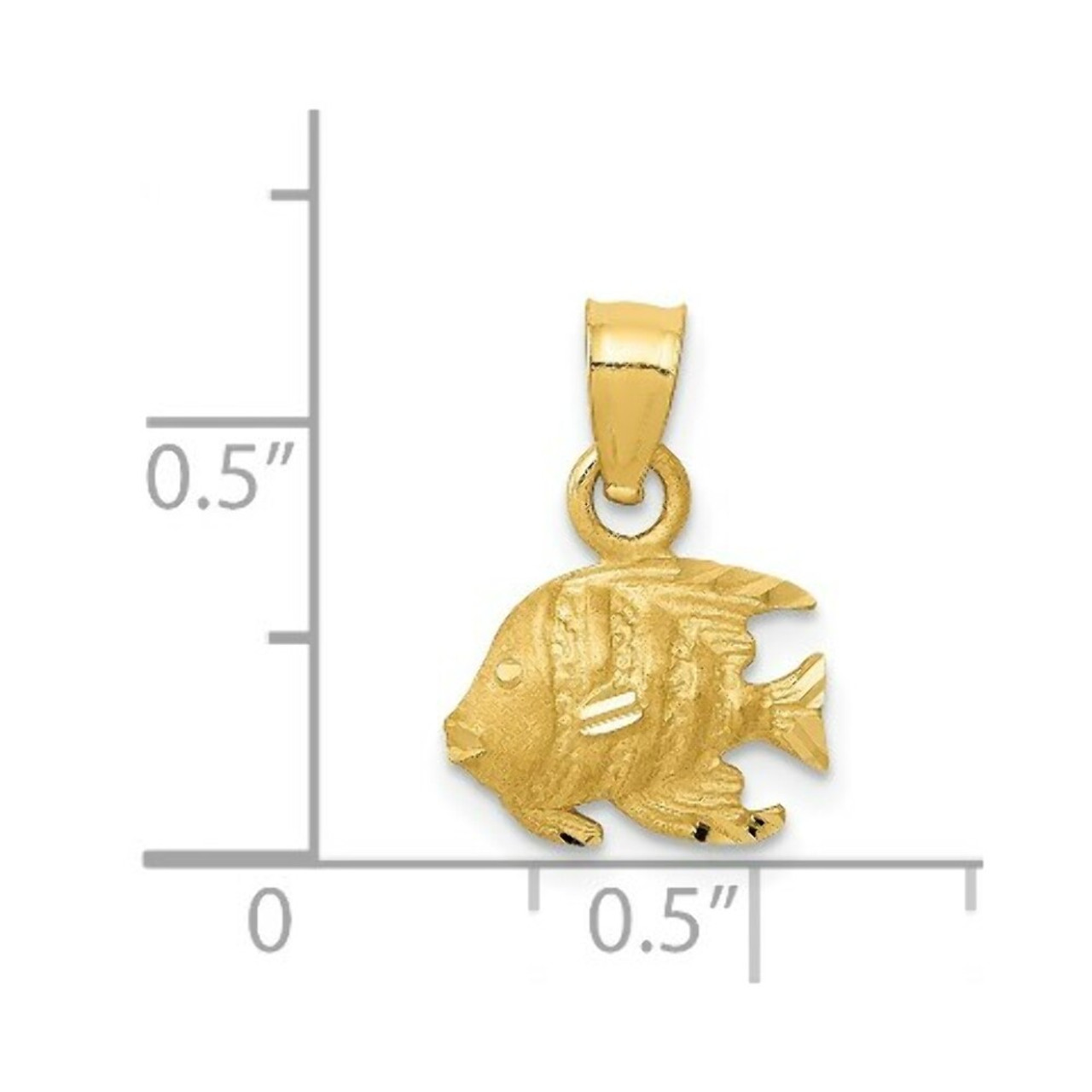 14K Yellow Gold Fish Pendant - (A85-339)