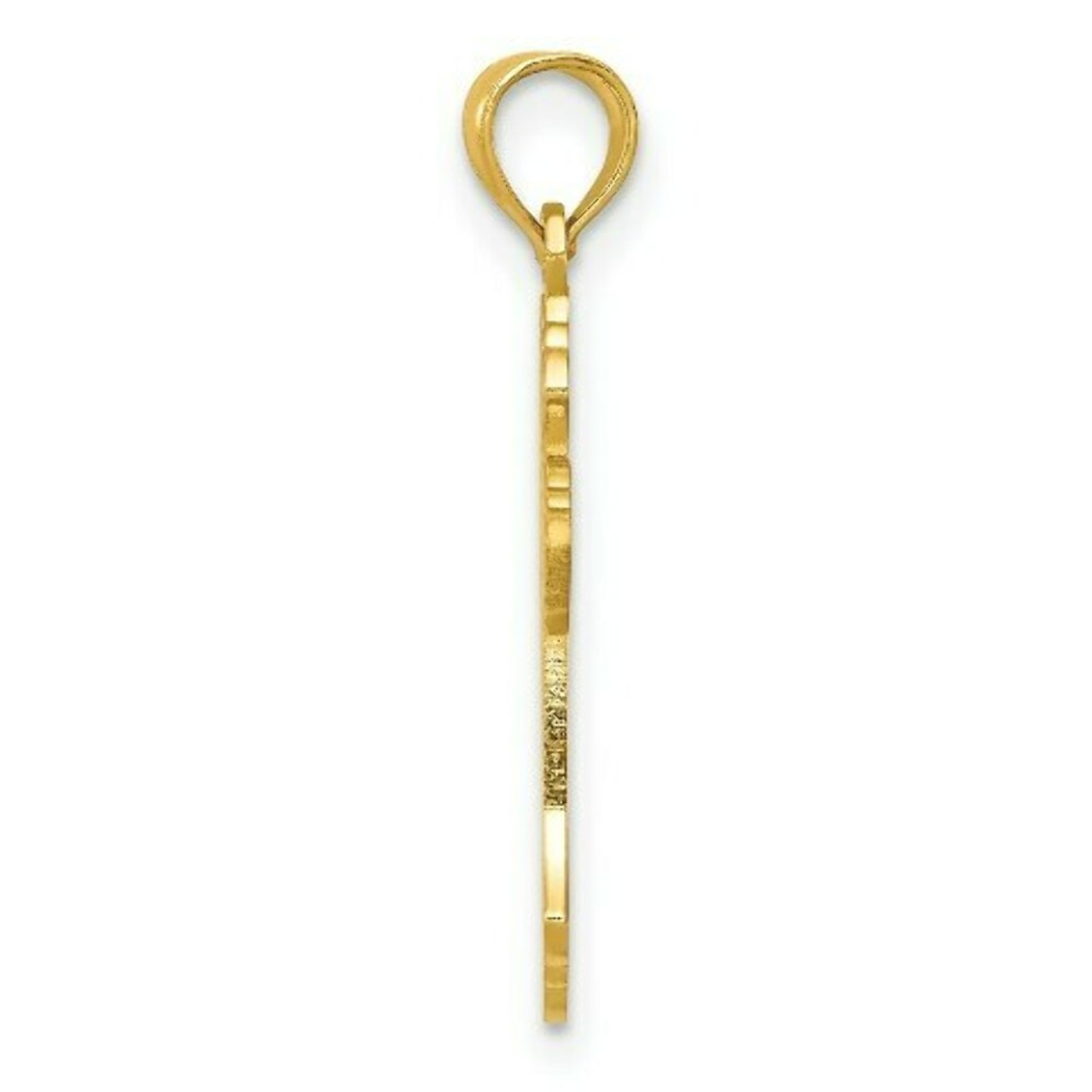 14K Yellow Gold Polished Cross with Lace Center & Arrow Tips Pendant - (A85-586)