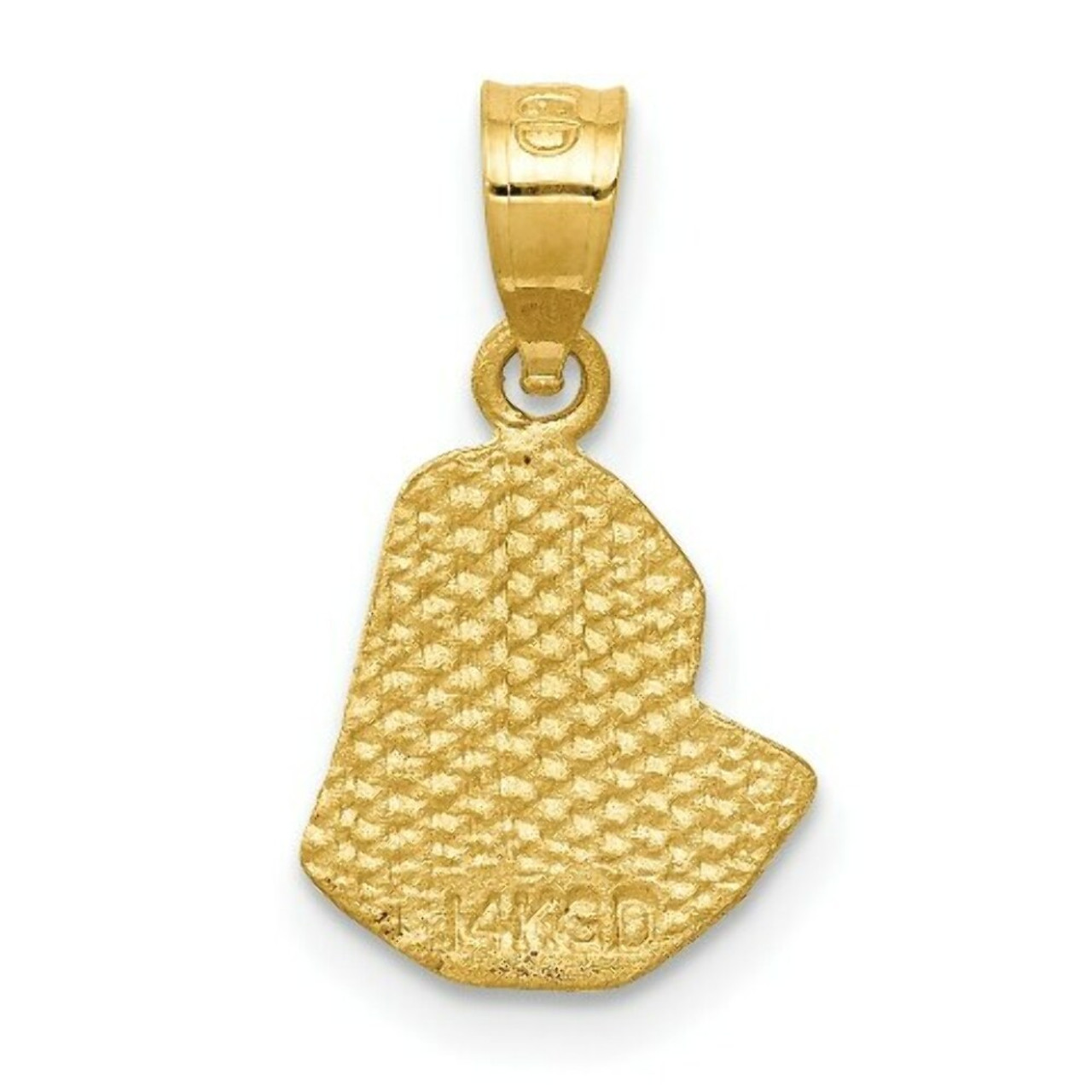 14K Yellow Gold Satin & Diamond-cut Mary Pendant - (A85-646)