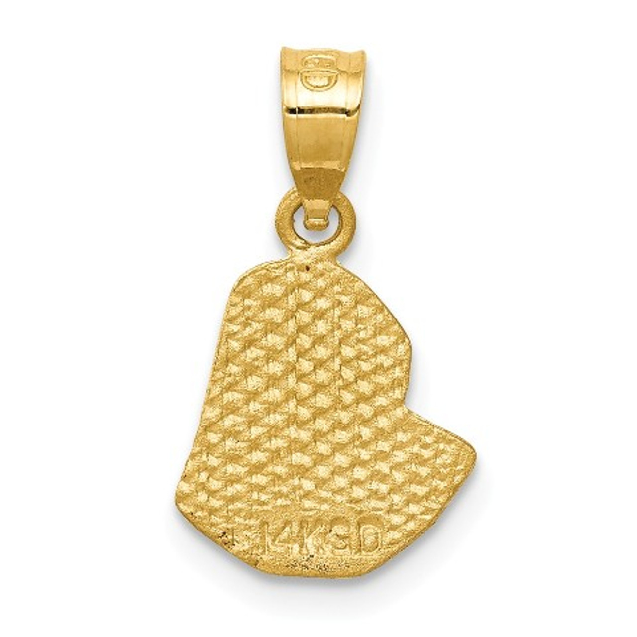 14K Yellow Gold Satin & Diamond-cut Mary Pendant - (A85-646) - Roy