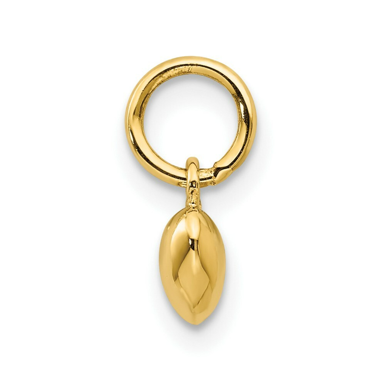 14K Yellow Gold Solid Polished Plain Puffed Heart Charm - (A86-323)