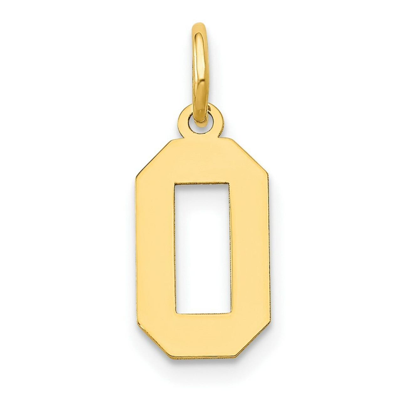 14K Yellow Gold Small Polished Number 0 Charm Pendant - (A86-520)