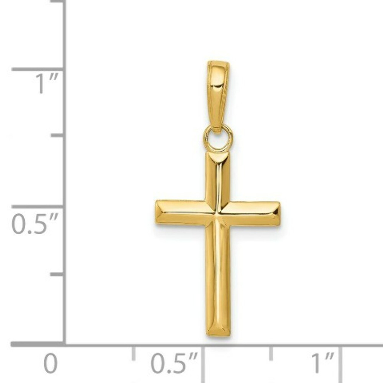 14K Yellow Gold Small Cross Pendant - (A86-538)