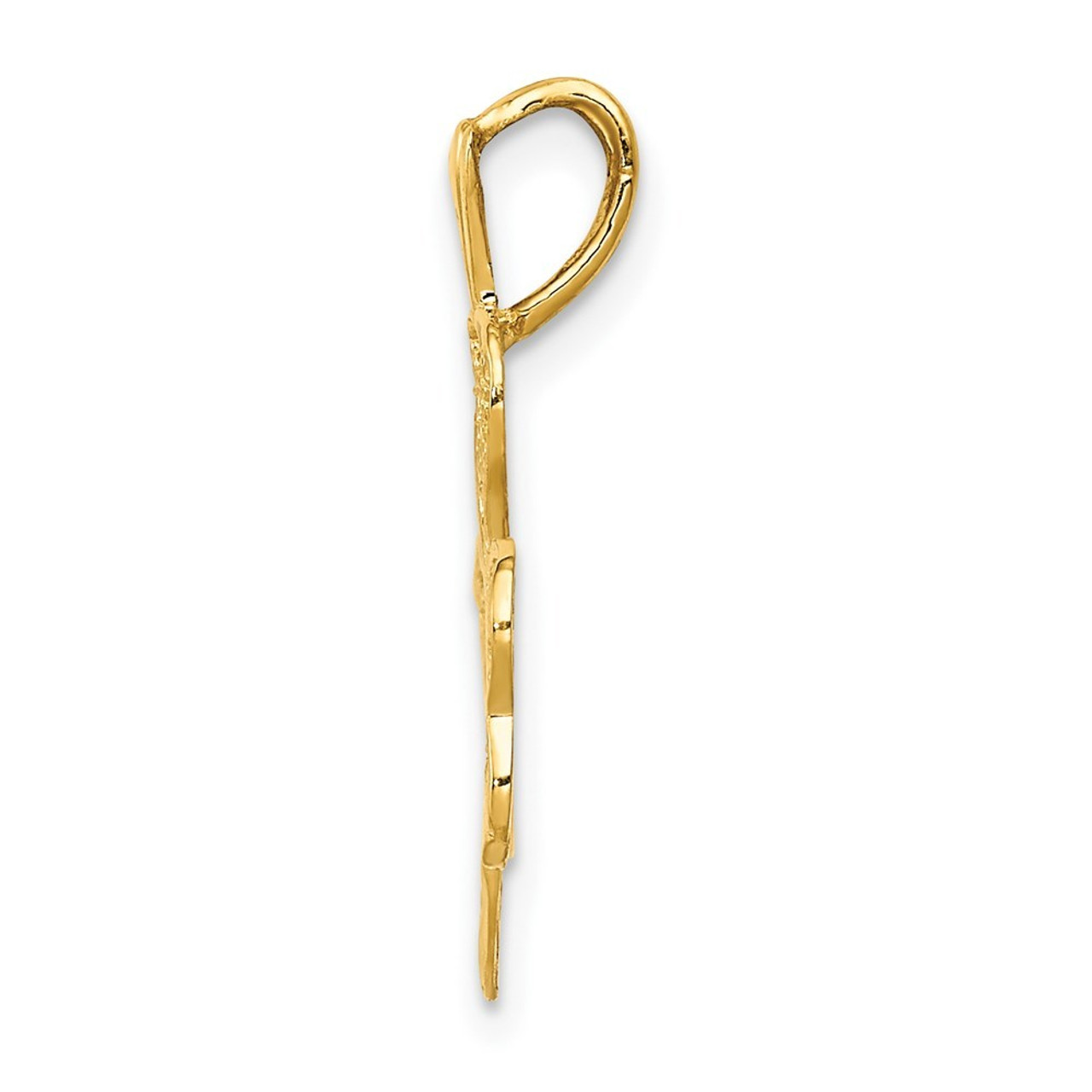 14K Yellow Gold Filigree Shamrock Charm - (A86-960)