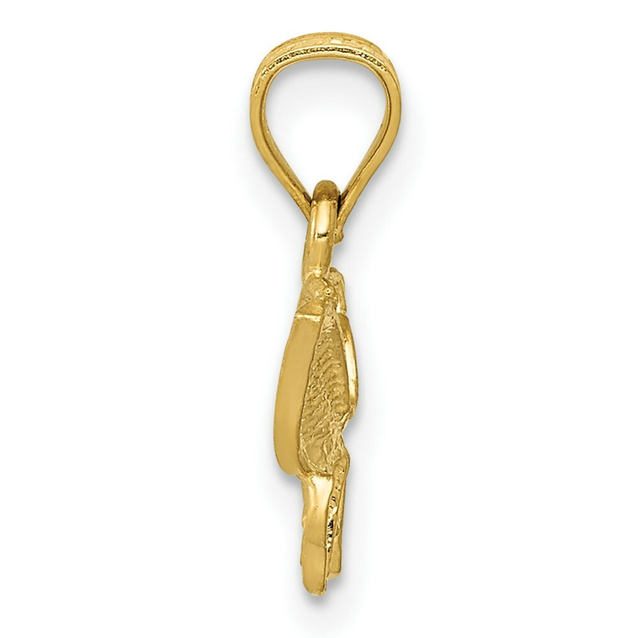 14K Yellow Gold Diamond-cut Butterfly Pendant - (A87-183)