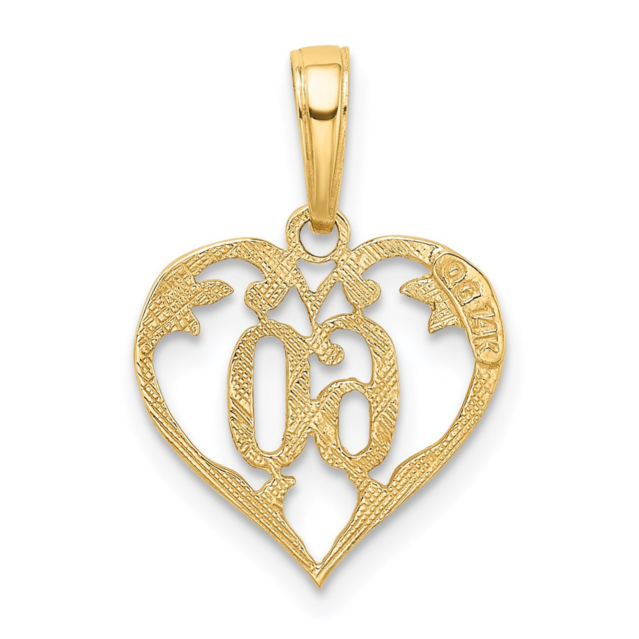 14K Yellow Gold 60 Heart Pendant - (A87-255)