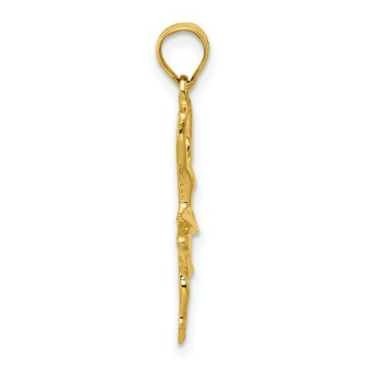 14K Yellow Gold Polished Small Ballerina Pendant - (A87-348)