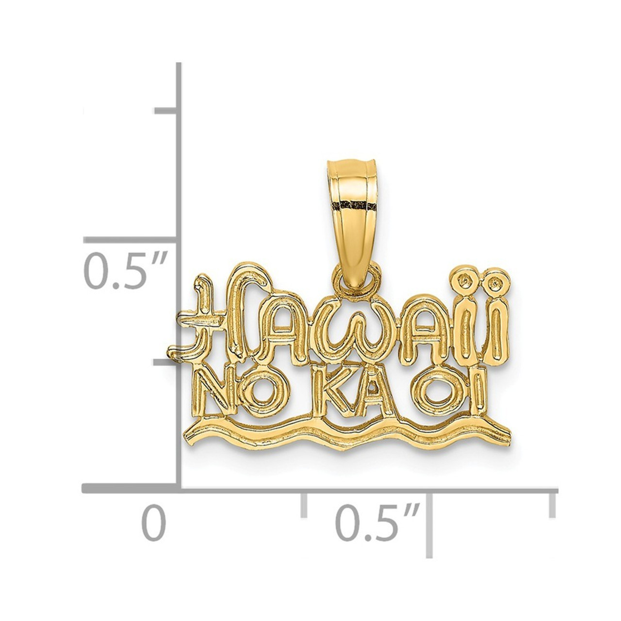 14K Yellow Gold Hawaii No Kaoi Charm Pendant - (A90-843)