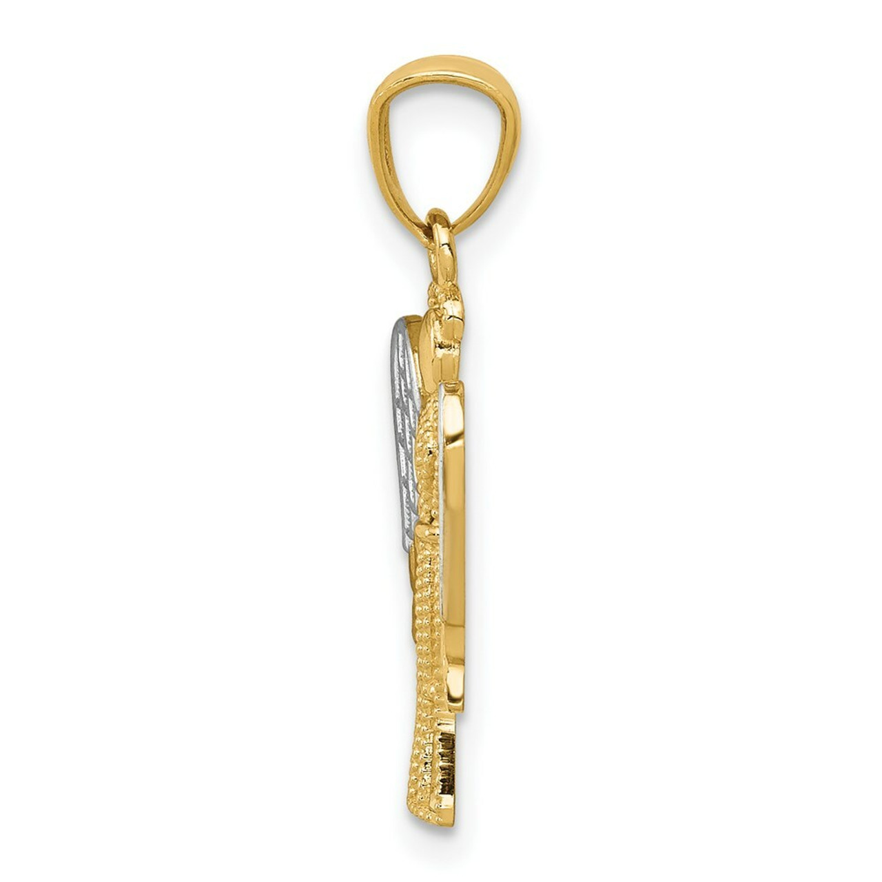 14K Yellow Gold Two-tone Angel Pendant - (A97-995)