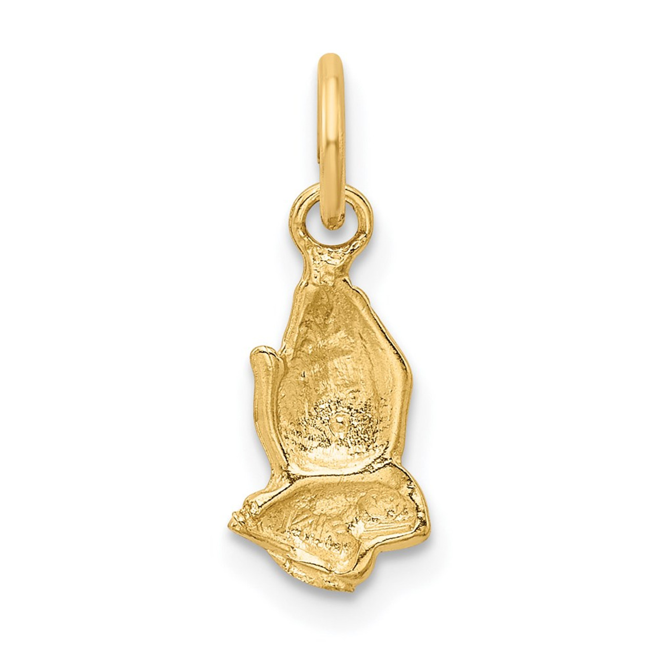 14K Yellow Gold Praying Hands Charm - (B11-461)