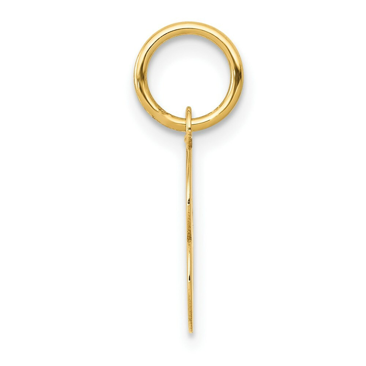 14K Yellow Gold Small Block Initial Letter B Charm Pendant - (B11-992)