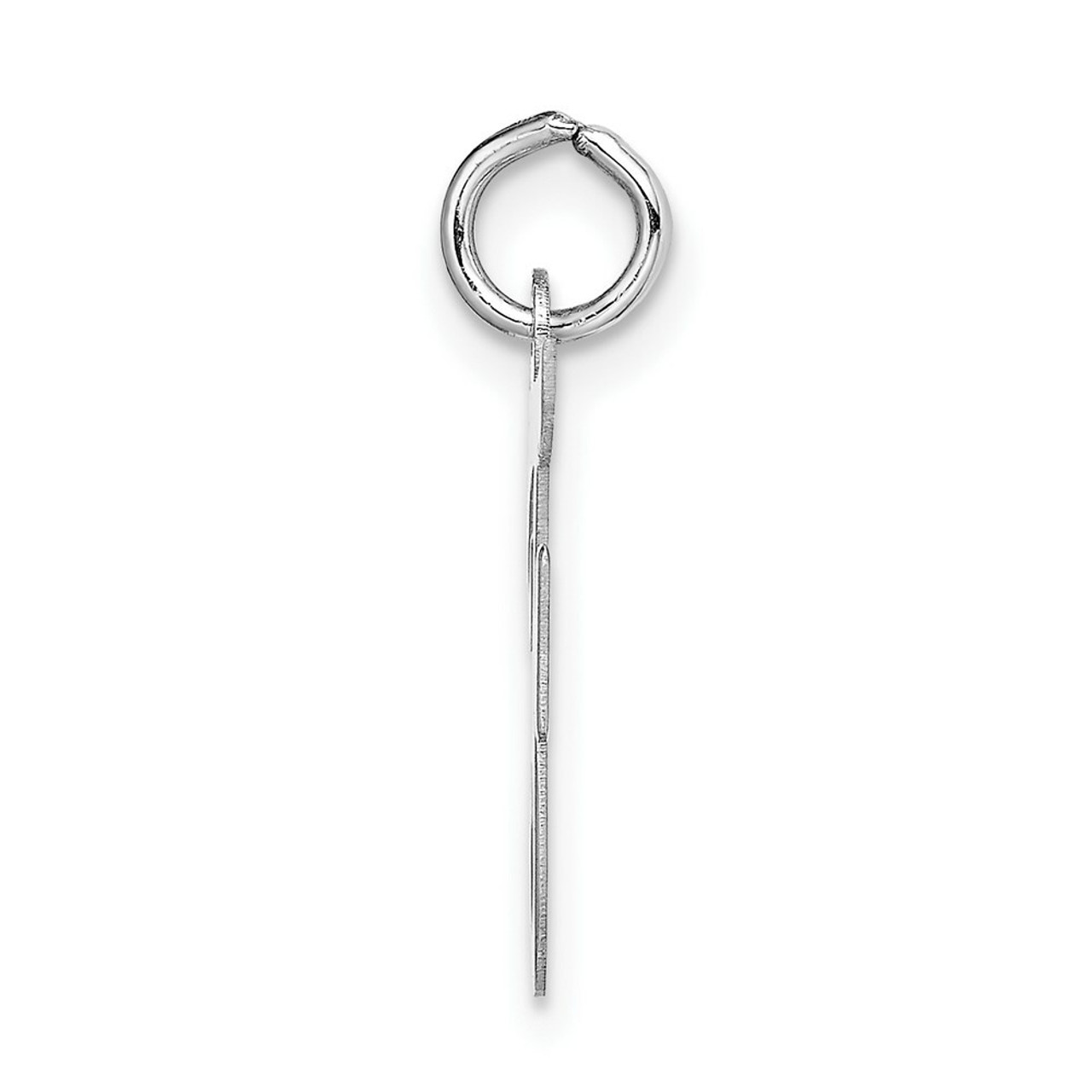 14K White Gold Medium Script Initial Letter F Charm Pendant - (B13-354)