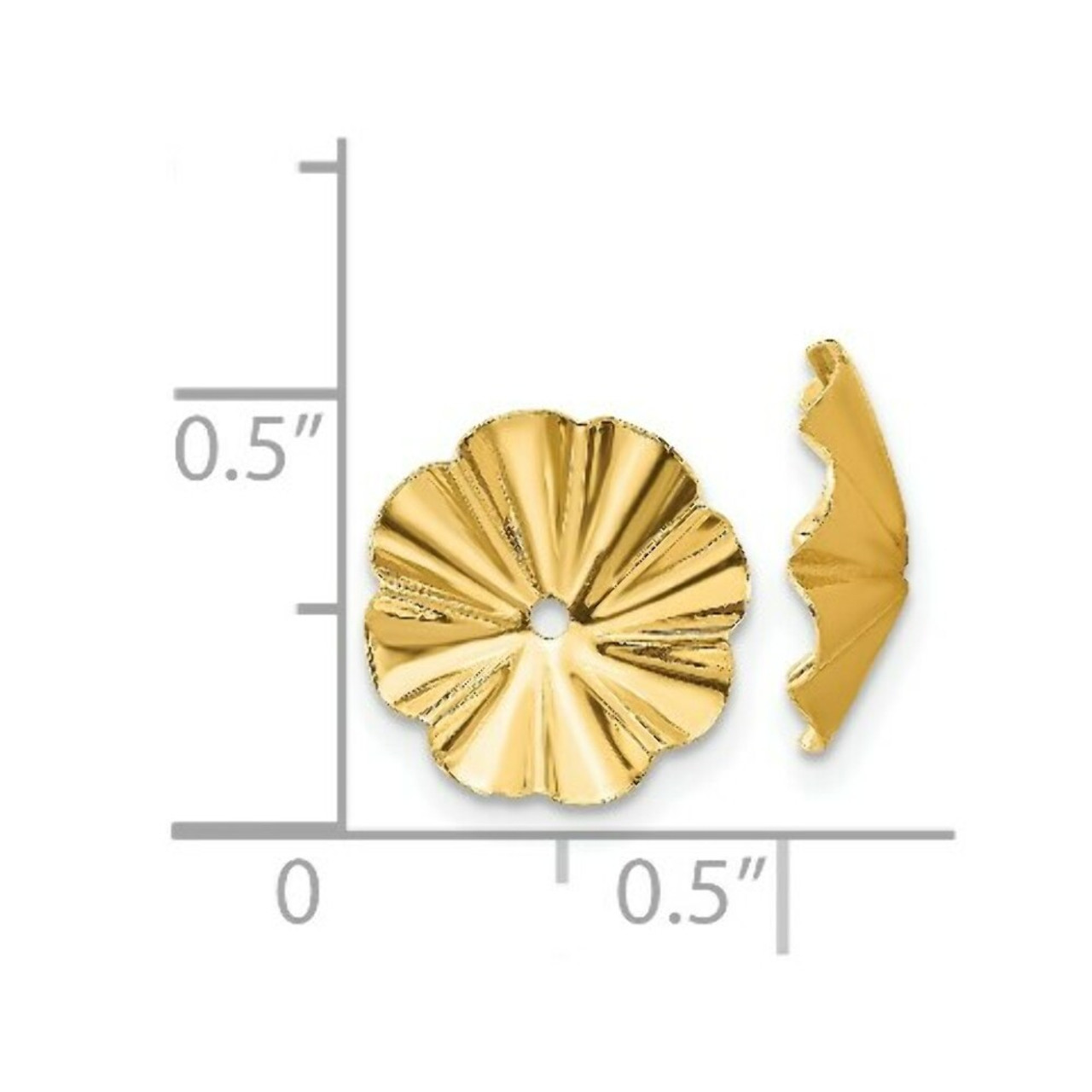 14K Yellow Gold Polished Fancy Earrings Jackets 7mm length - (B44-219)
