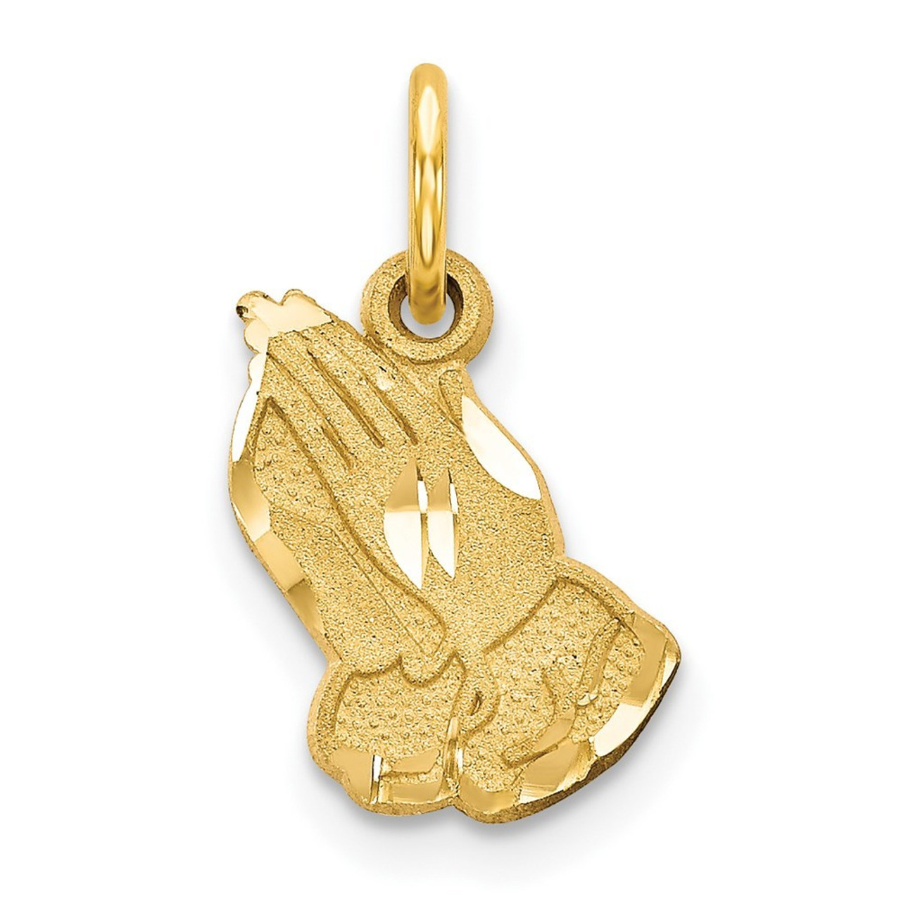 14K Yellow Gold Praying Hands Charm - (A82-874)