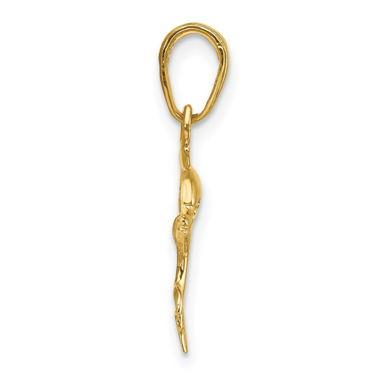 14K Yellow Gold Dolphin Jumping Pendant - (A83-211)