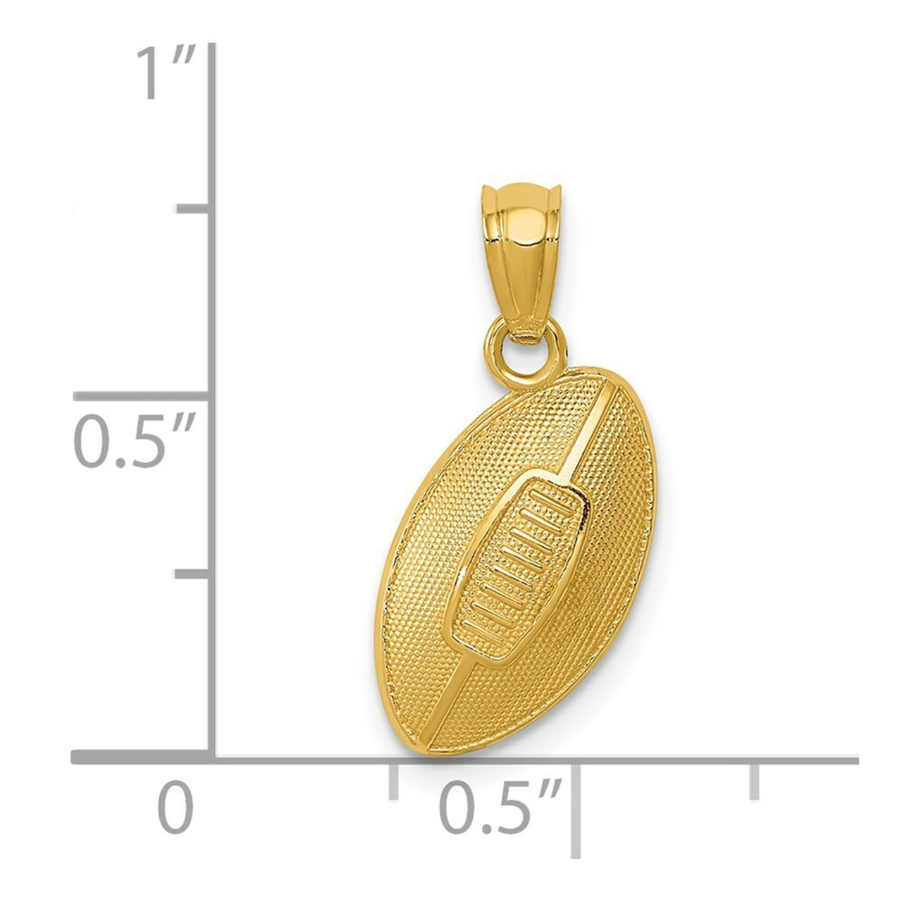 14K Yellow Gold Football Pendant - (A83-280)