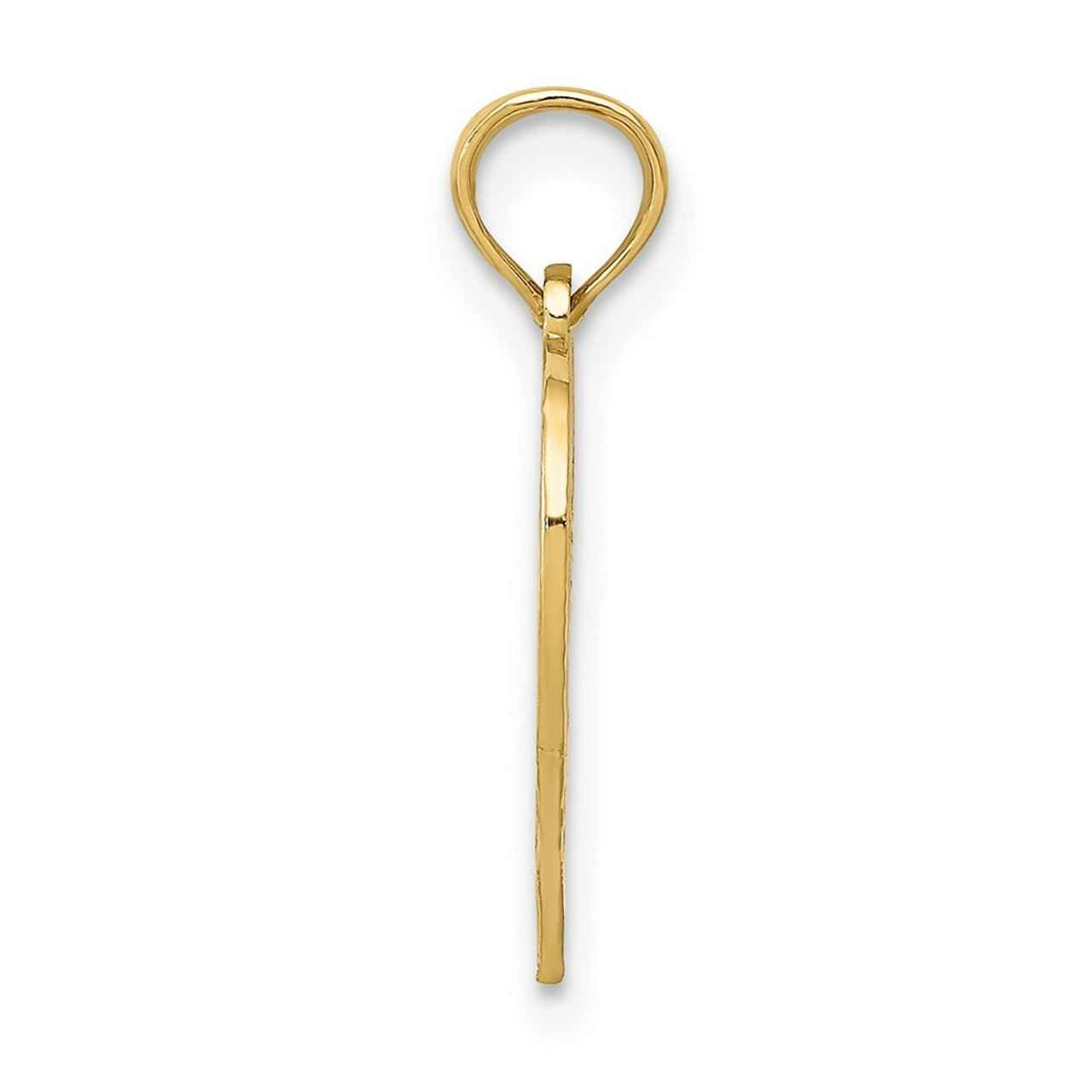 14K Yellow Gold 50 Inside Heart Cutout Pendant - (A83-390)