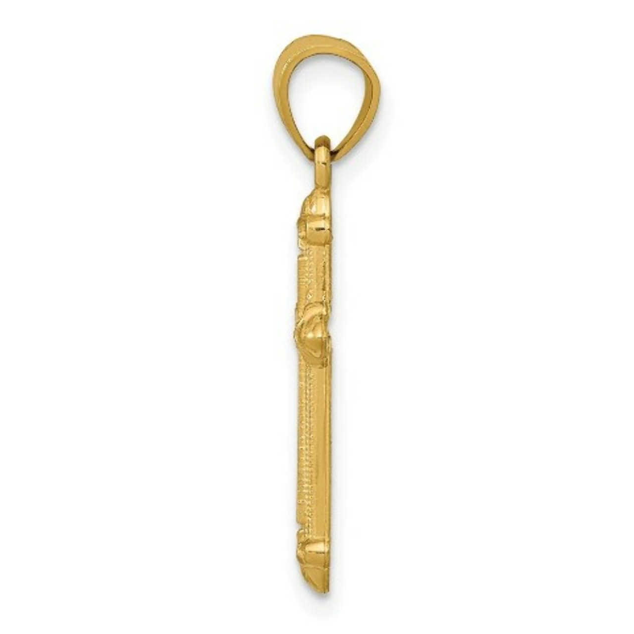 14K Yellow Gold Passion Cross Pendant 25mm length - (A83-562)