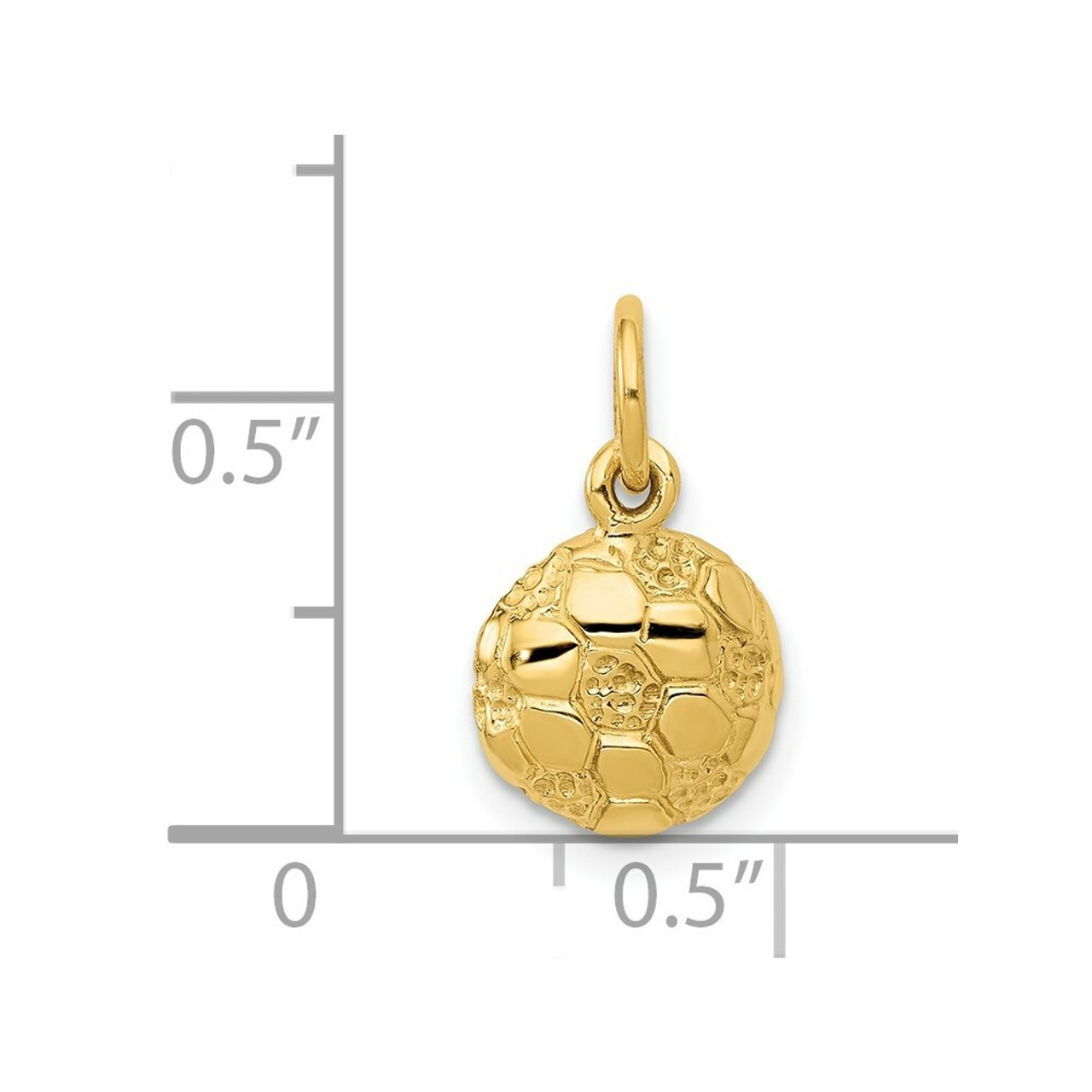 14K Yellow Gold Soccer Ball Charm - (A83-839)
