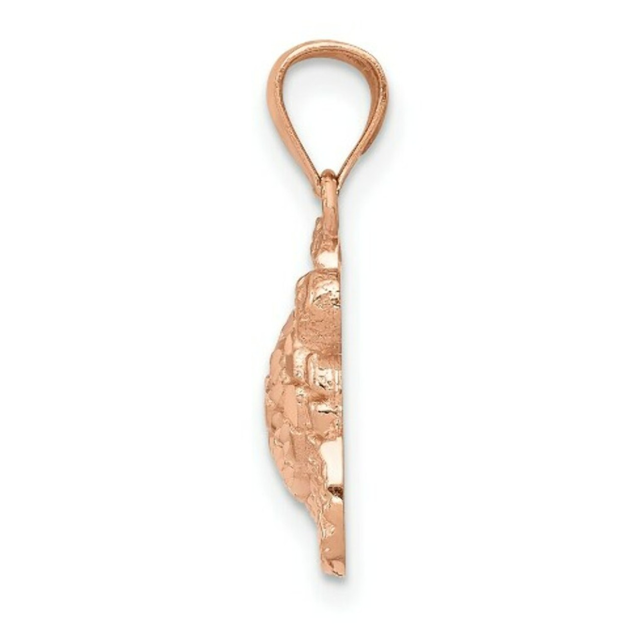 14K Rose Gold Diamond-cut Turtle Pendant - (A84-147)