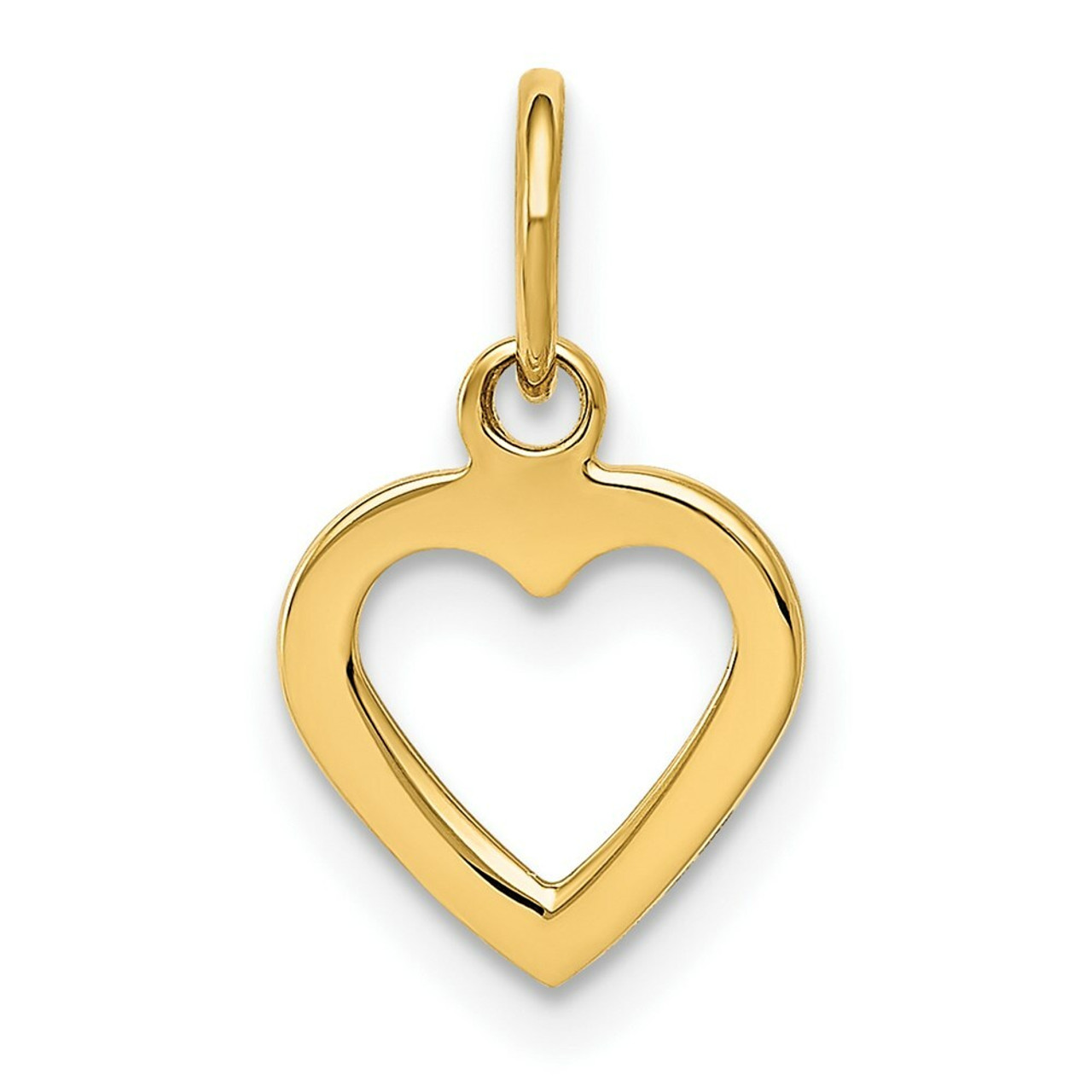 14K Yellow Gold Heart Charm 8mm Diameter - (A84-297)