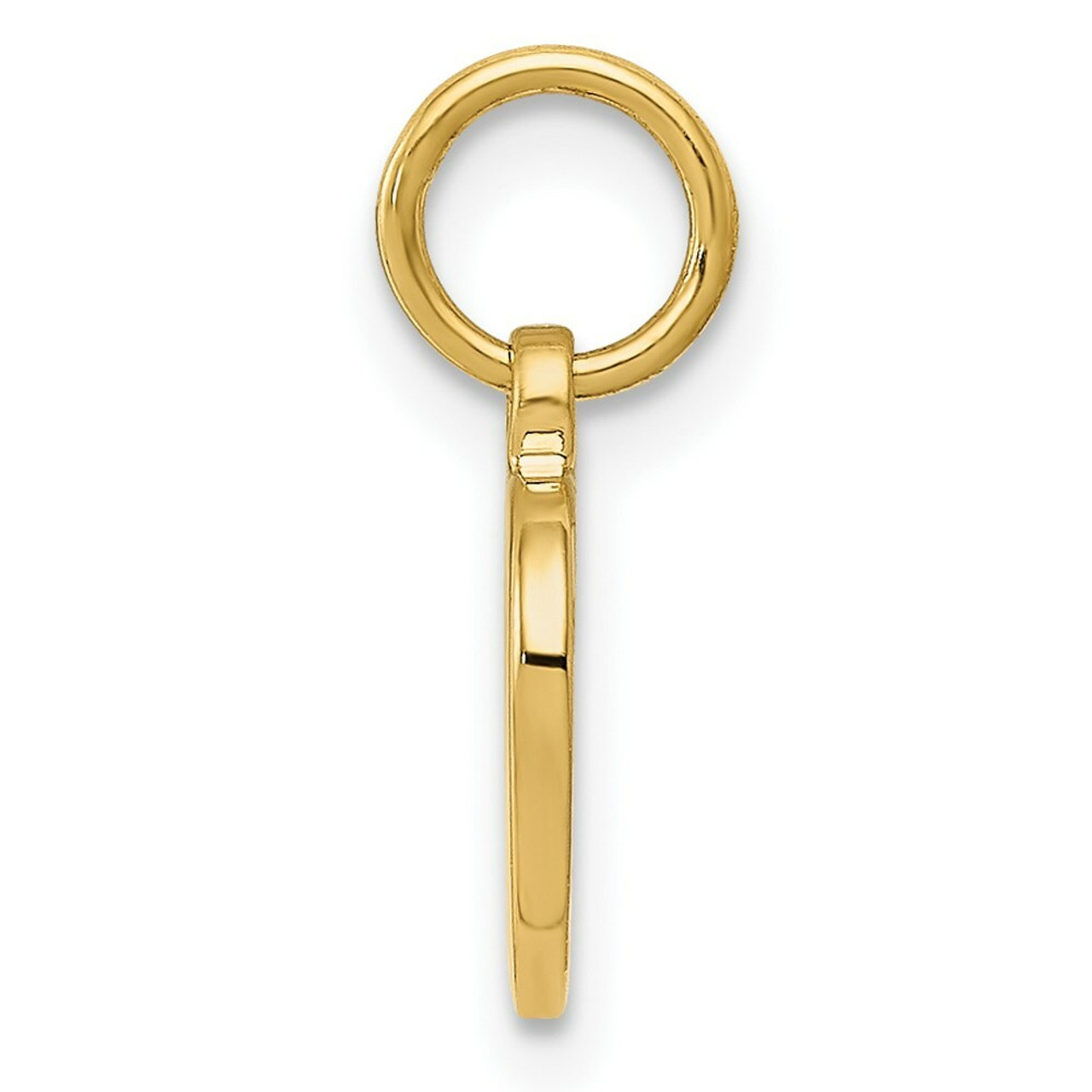 14K Yellow Gold Heart Charm 8mm Diameter - (A84-297)