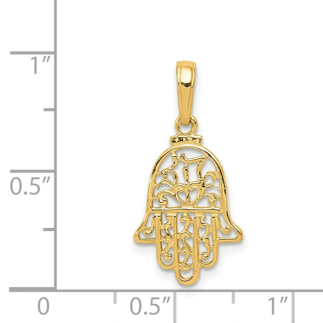 14K Yellow Gold Chamseh Pendant - (A84-545)