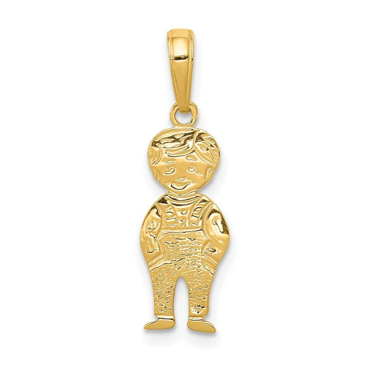 14K Yellow Gold Boy with Hands In Pocket Pendant - (A84-601)