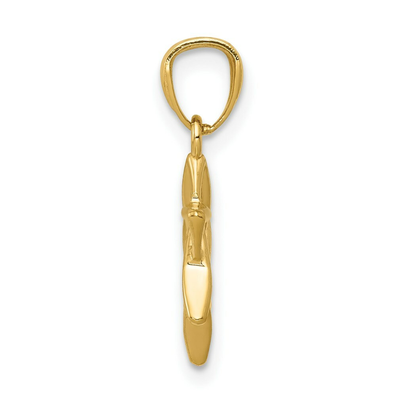 14K Yellow Gold Polished Star of David Pendant - (A84-640)