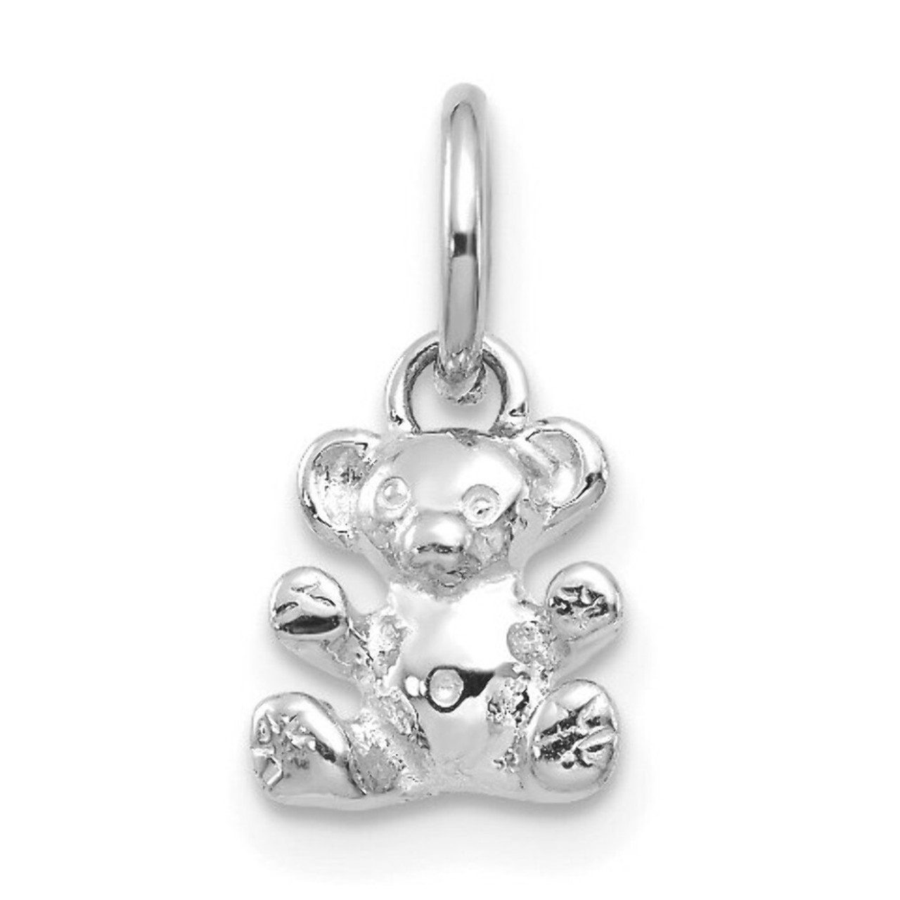 14K White Gold Teddy Bear Charm - (A84-795)
