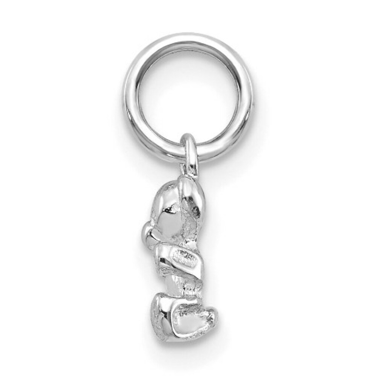 14K White Gold Teddy Bear Charm - (A84-795)