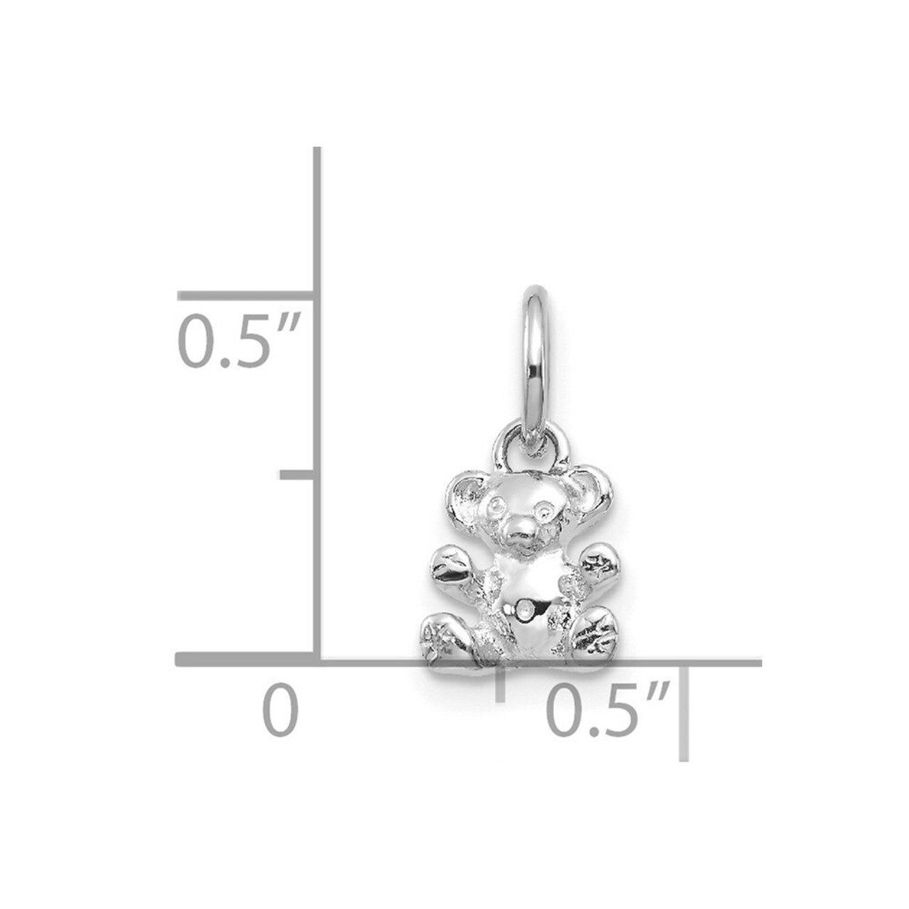14K White Gold Teddy Bear Charm - (A84-795)