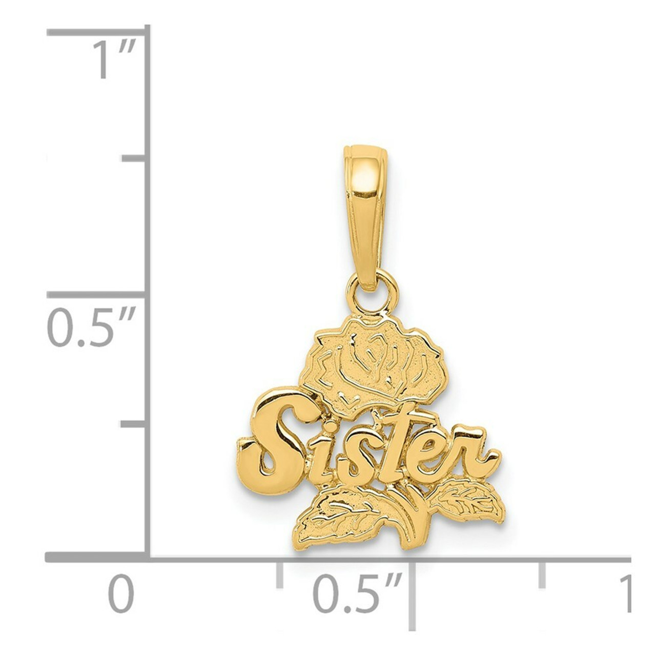 14K Yellow Gold Sister Rose Pendant - (A84-934)
