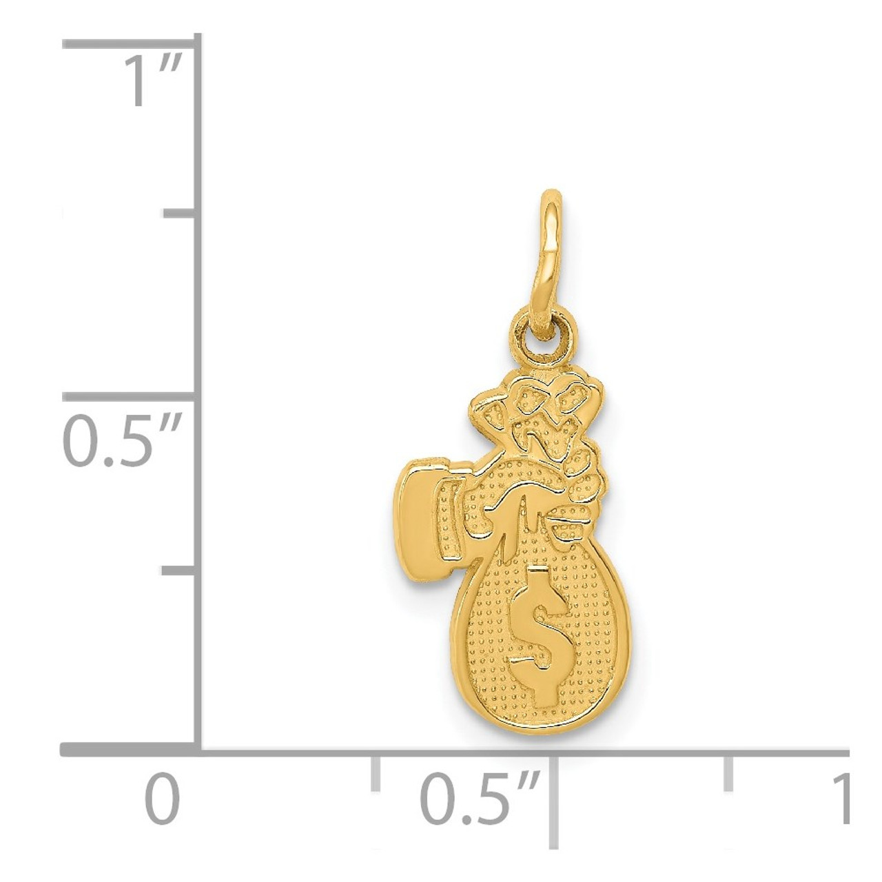 14K Yellow Gold Money Bag Charm - (A84-988)