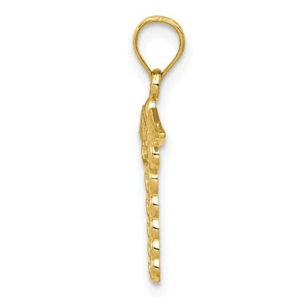14K Yellow Gold Caduceus Medical Pendant - (A85-485)