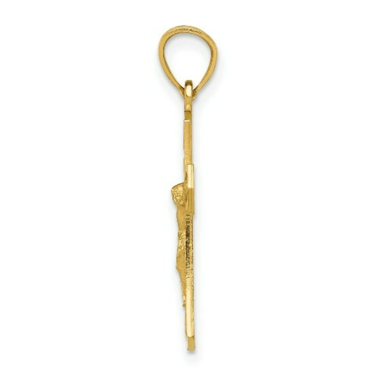 14K Yellow Gold Diamond-cut Crucifix Pendant - (A85-661)