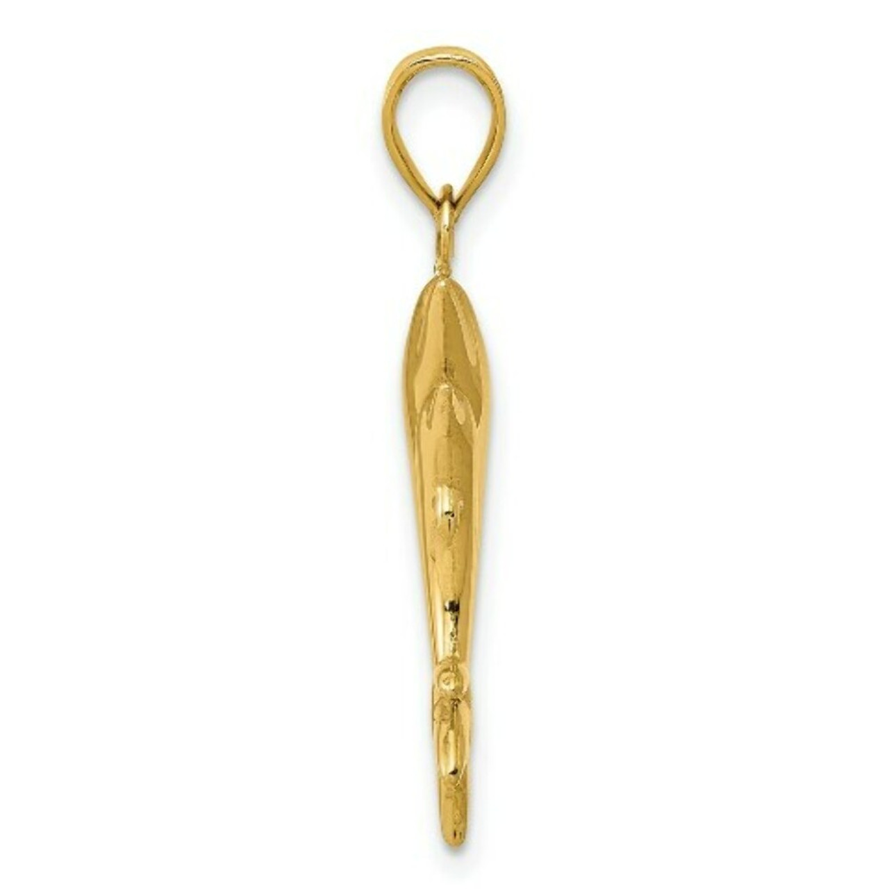 14K Yellow Gold Dolphin Pair Pendant - (A85-722)