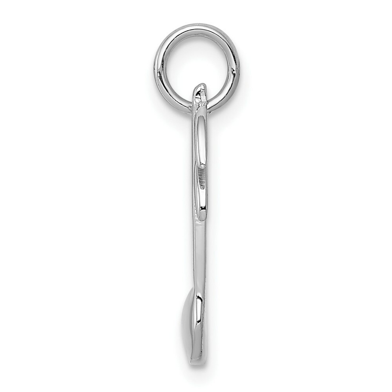 14K White Gold Polished Flat-Backed Musical Note Charm - (A86-271)