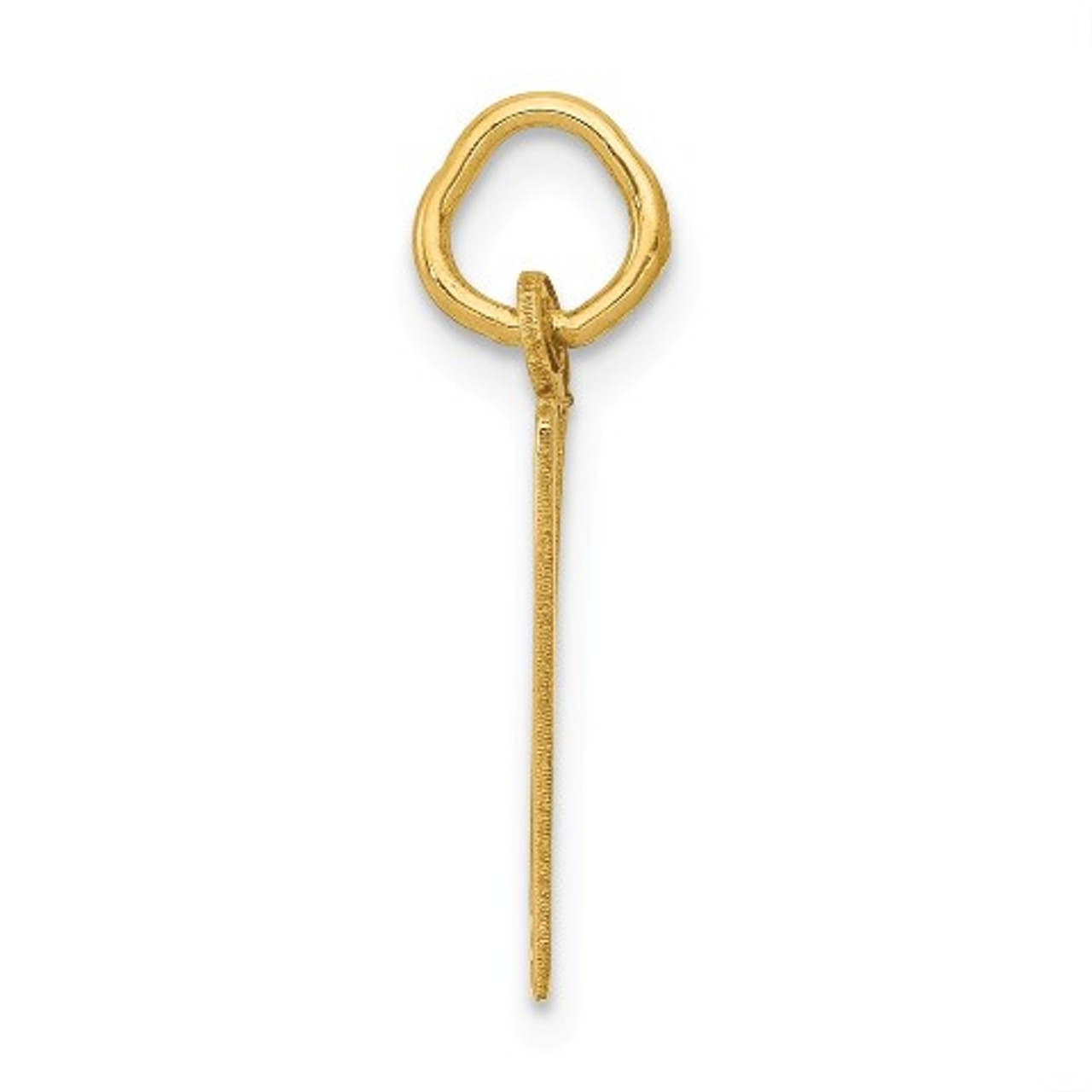 14K Yellow Gold Small Polished Elongated 17 Charm - (A86-421)