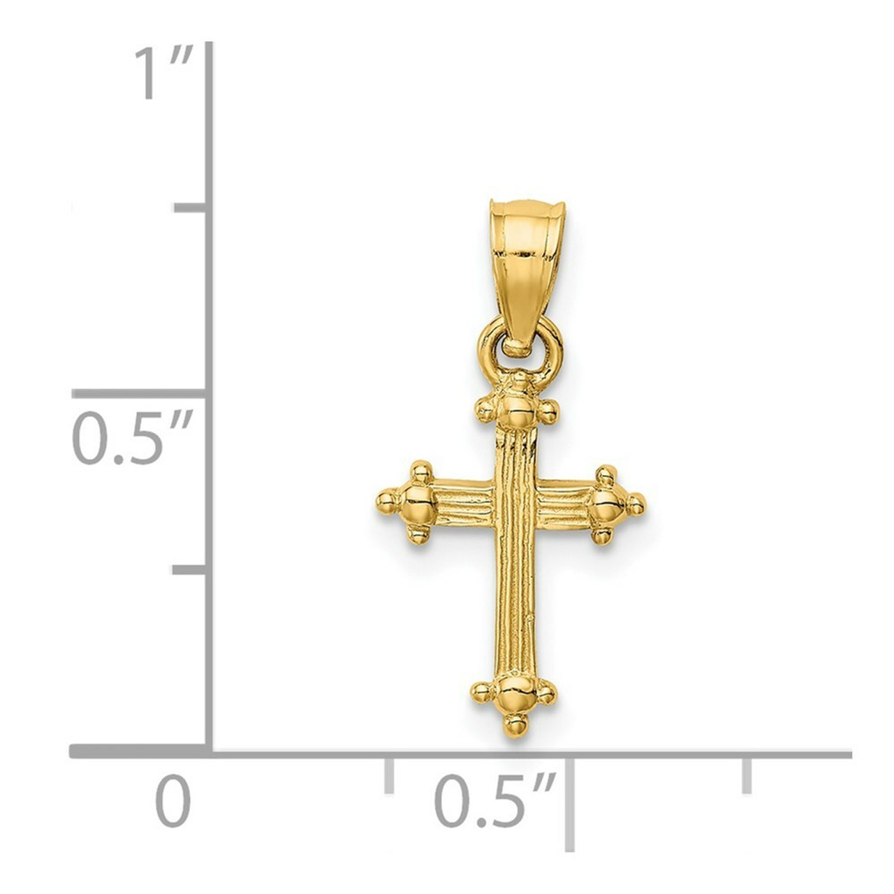 14K Yellow Gold Small Cross Charm - (A86-941)