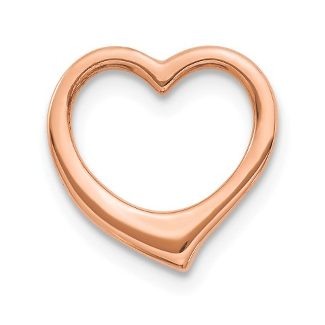 10K Rose Gold Polished Heart Chain Slide - (A88-770)
