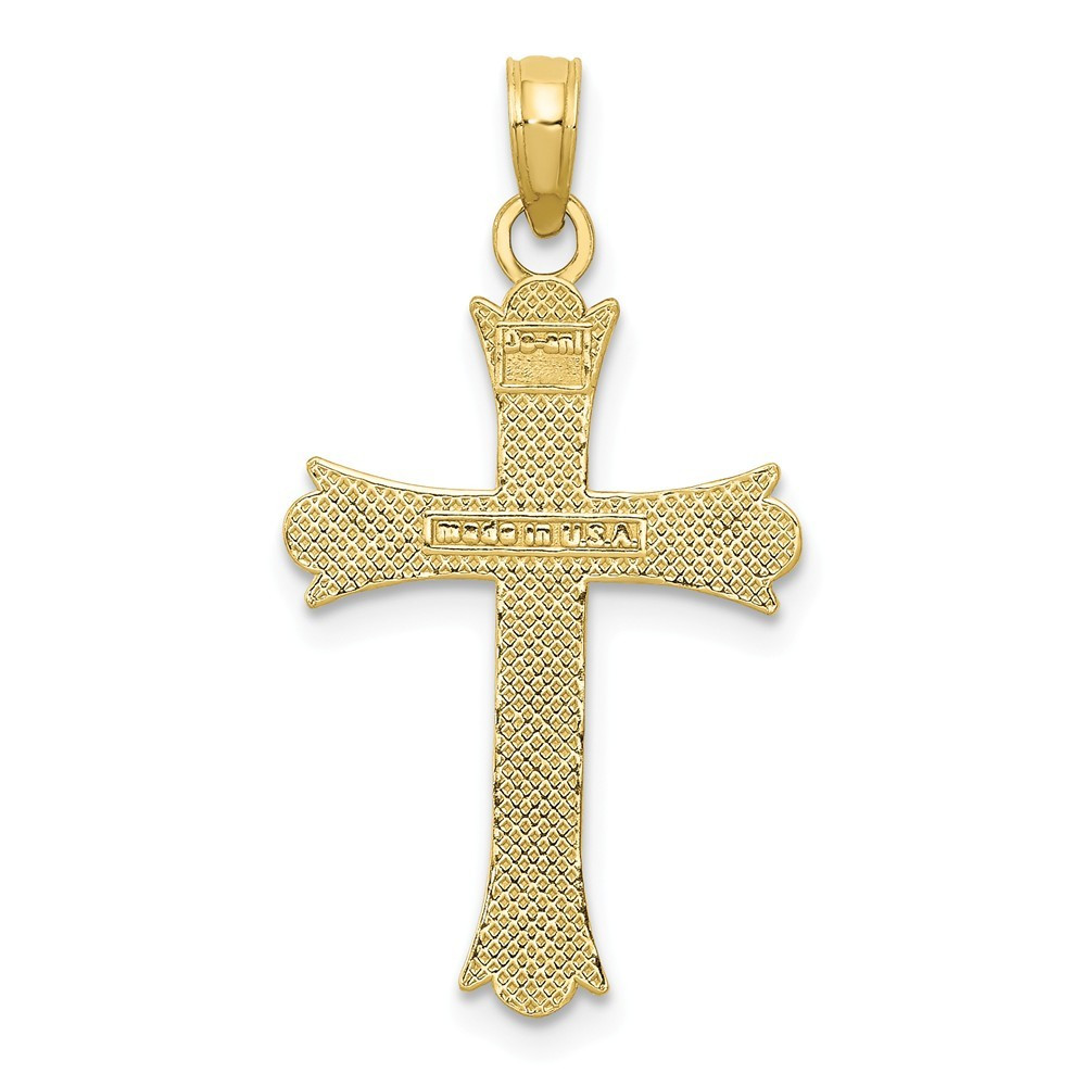 RENA LANGE ゴールド クロス型ブローチ 10K Yellow Gold Fleur De Lis Cross Pendant - (A88-940) - Roy Rose