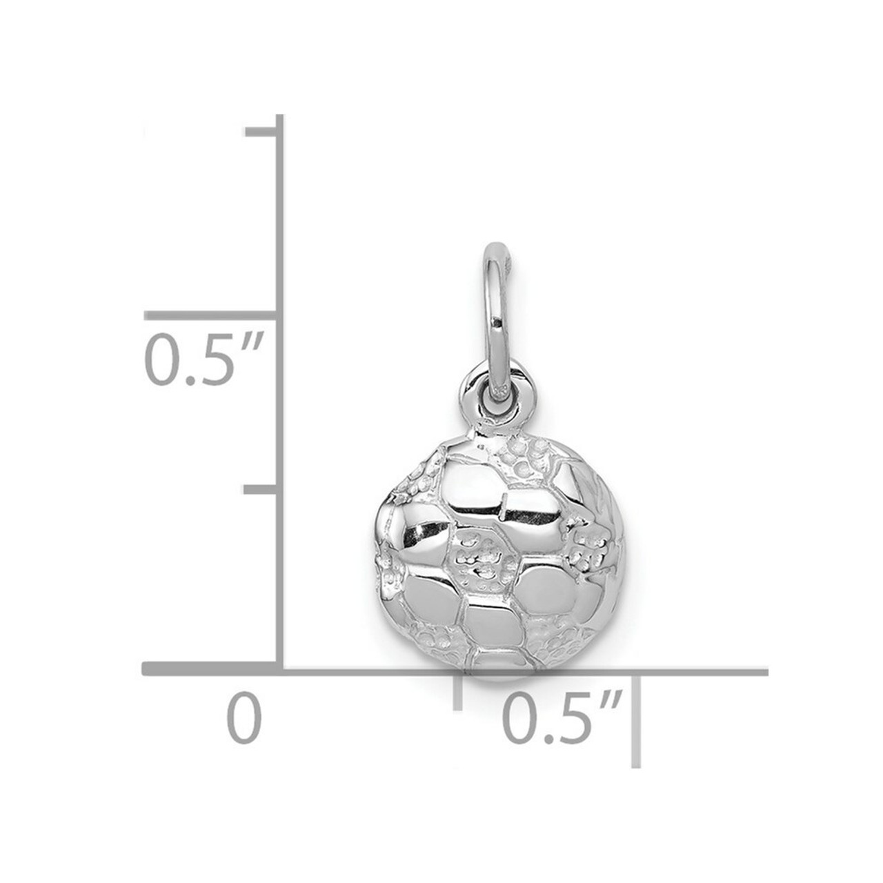 14K White Gold Soccer Ball Charm Pendant - (A98-463)