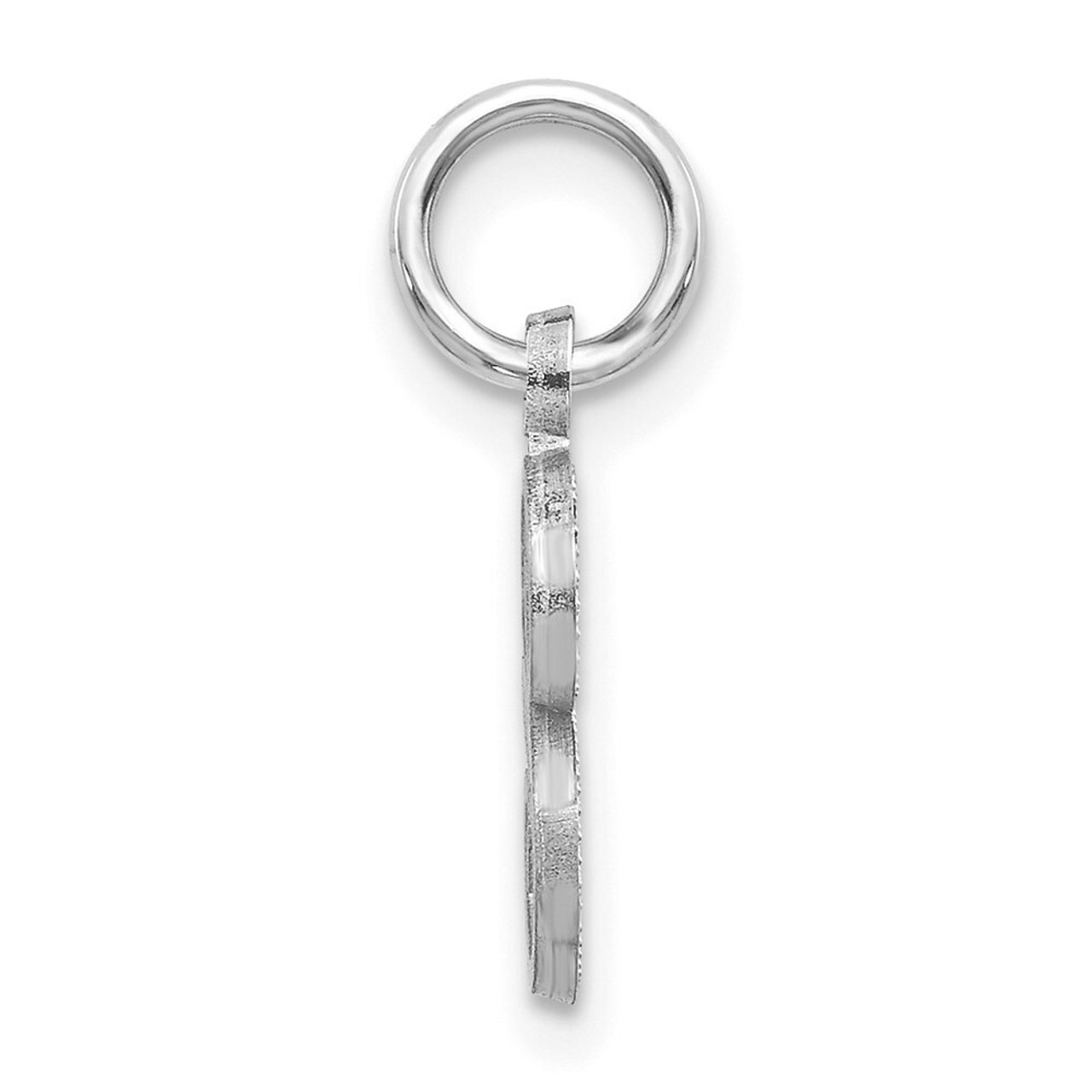 14K White Gold Diamond-cut Initial Letter S Charm Pendant - (A98-530)