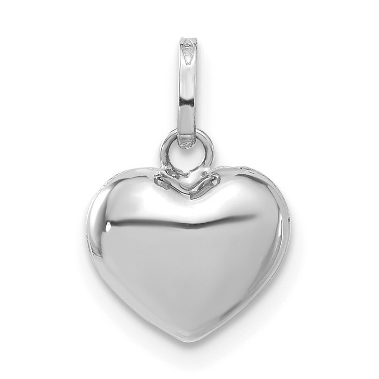 14K White Gold Heart Pendant - (A99-107)