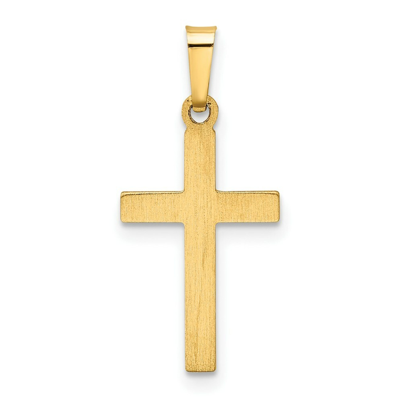 14K Yellow Gold Hollow Cross Pendant 22mm length - (B11-306)