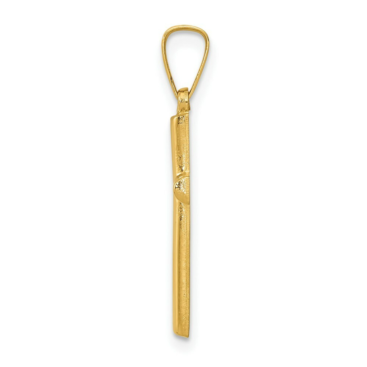 14K Yellow Gold Hollow Cross Pendant 22mm length - (B11-306)