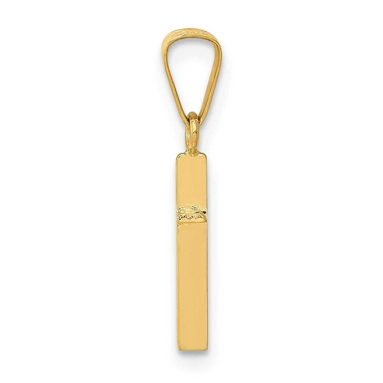 14K Yellow Gold Polished Cross Pendant 19mm length - (B11-625)