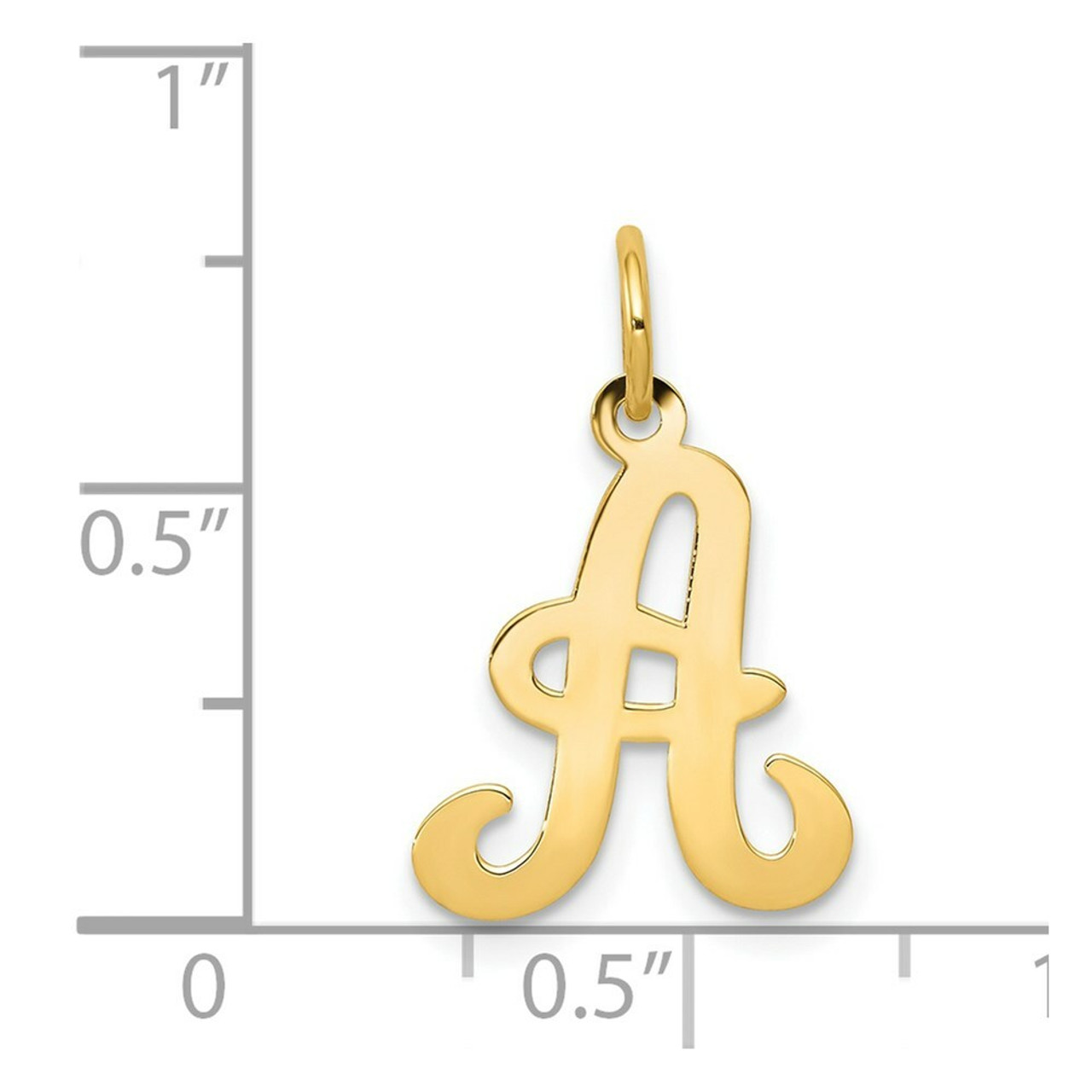 14K Yellow Gold Initial Letter A Charm Pendant - (B11-910)