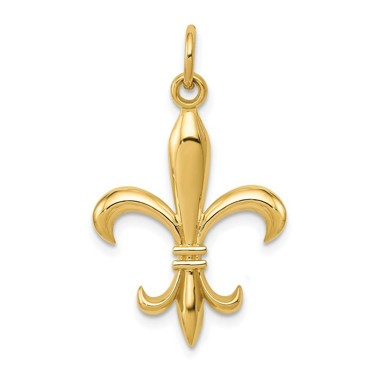 14K Yellow Gold Fleur De Lis Charm - (A82-462)